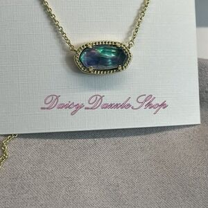 ✨Kendra Scott Elisa Pendant Necklace Blue Abalone Gold New✨